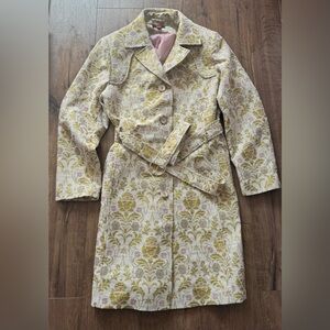 VINTAGE Gallery Women's Floral Jacquard Pattern Coat